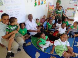 St. Croix Administrator Dodson James participates in Read for the Record at the Golden Rock Head Start Center. St. Croix Administrator Dodson James participates in Read for the Record at the Golden Rock Head Start Center.